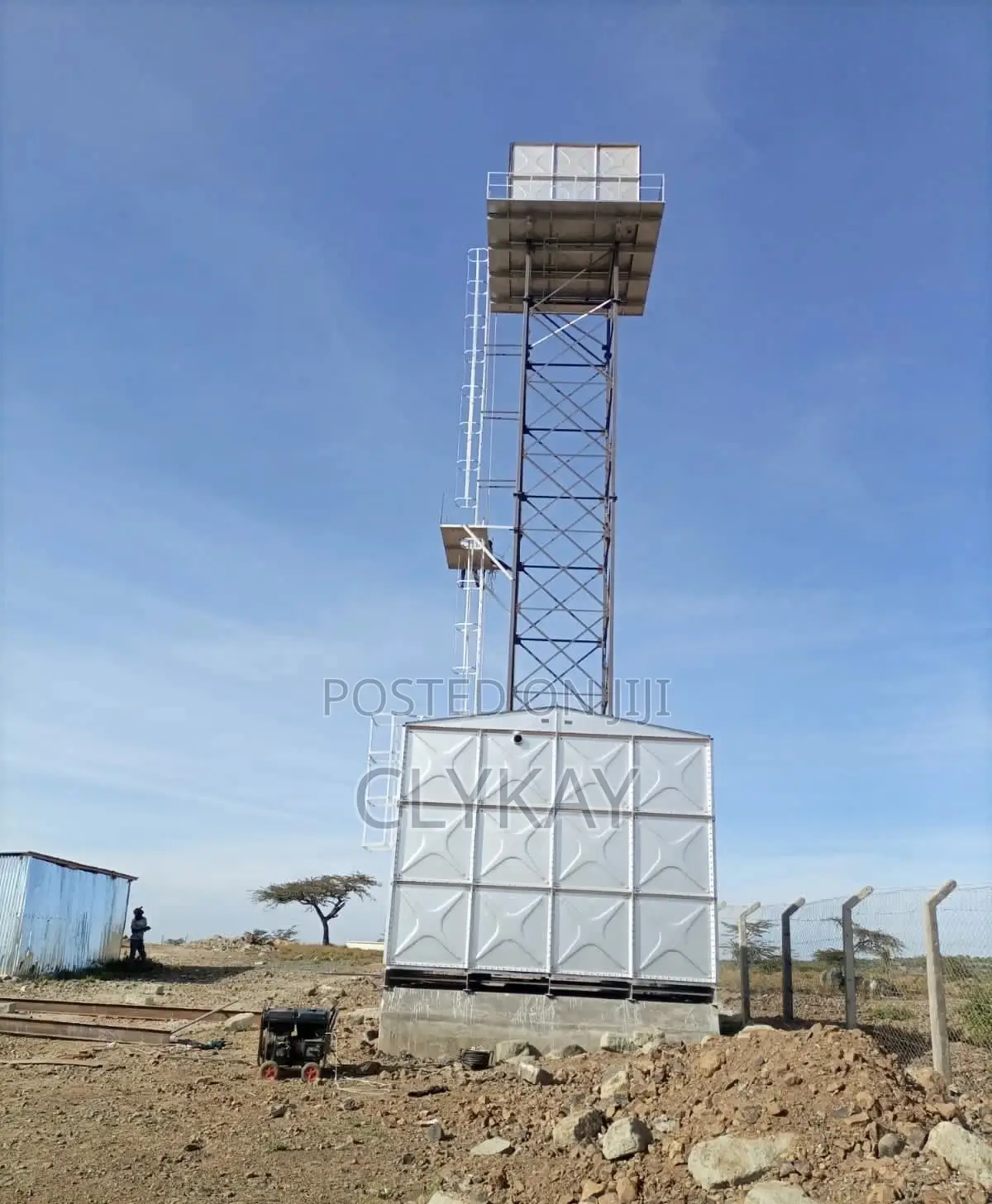 Steel Fabricated Water Tank With a Raised Tower