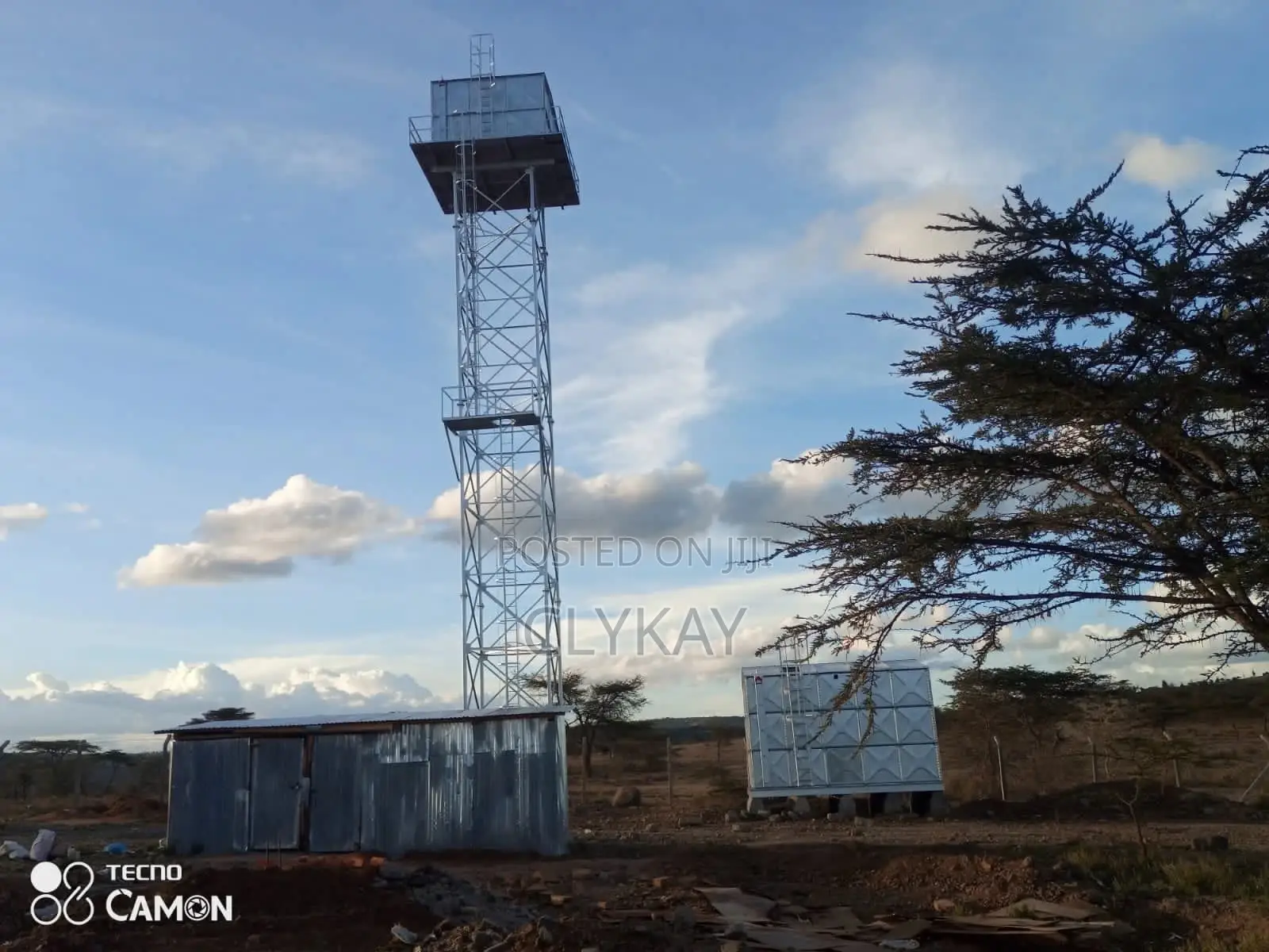 Steel Fabricated Water Tank With a Raised Tower
