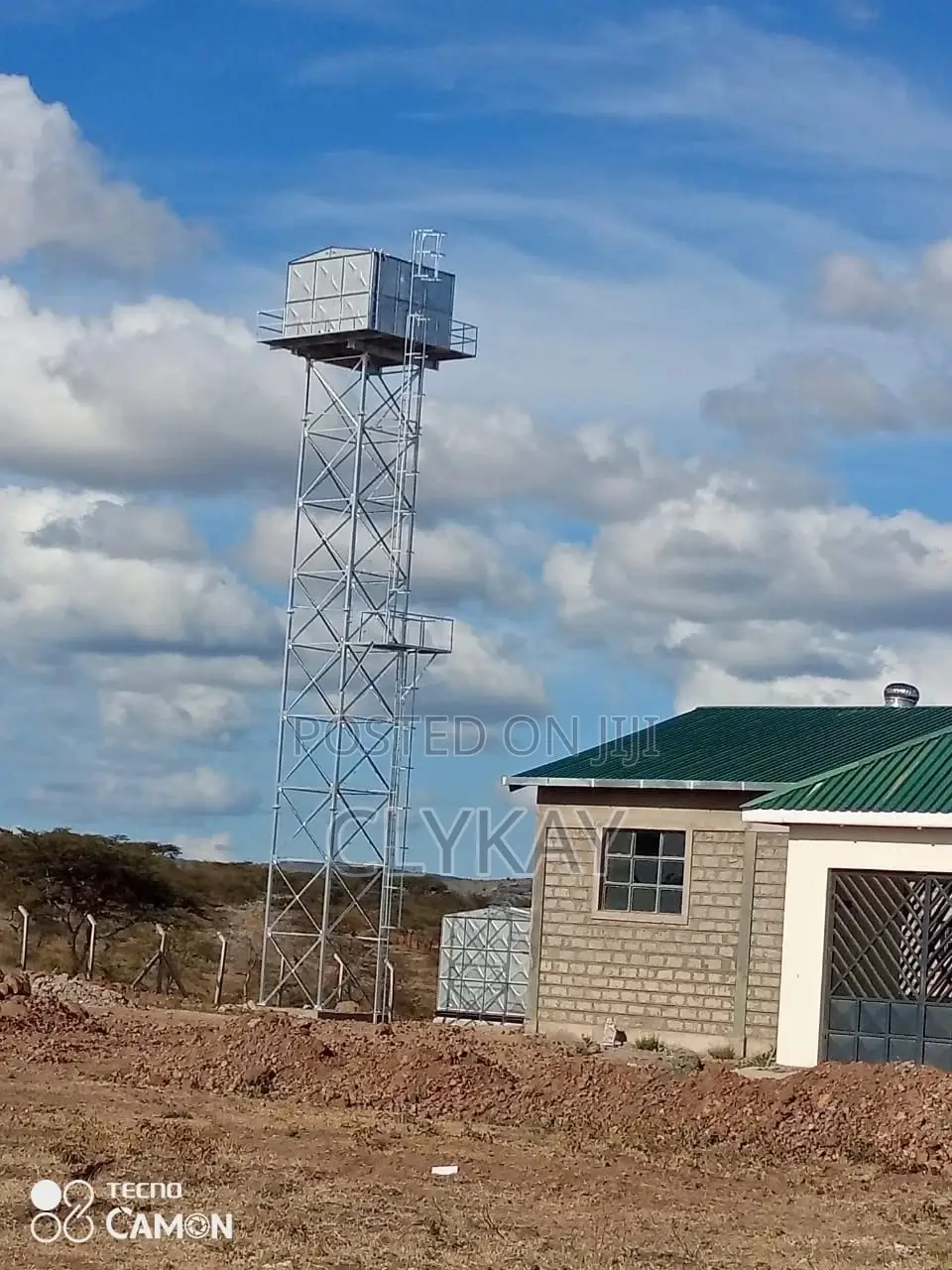 Steel Fabricated Water Tank With a Raised Tower