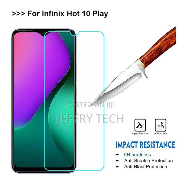 Tempered Glass for Infinix Hot 10 Play Screen Protector On - thumbnail 3