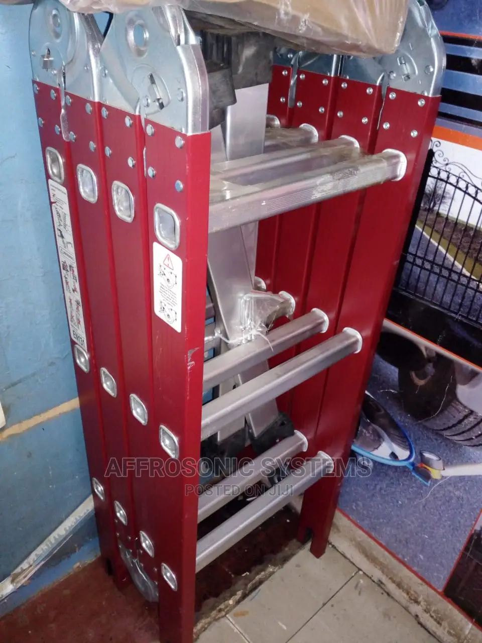 4by3 (12ft) Multipurpose Aluminium Ladder (Red Colour))