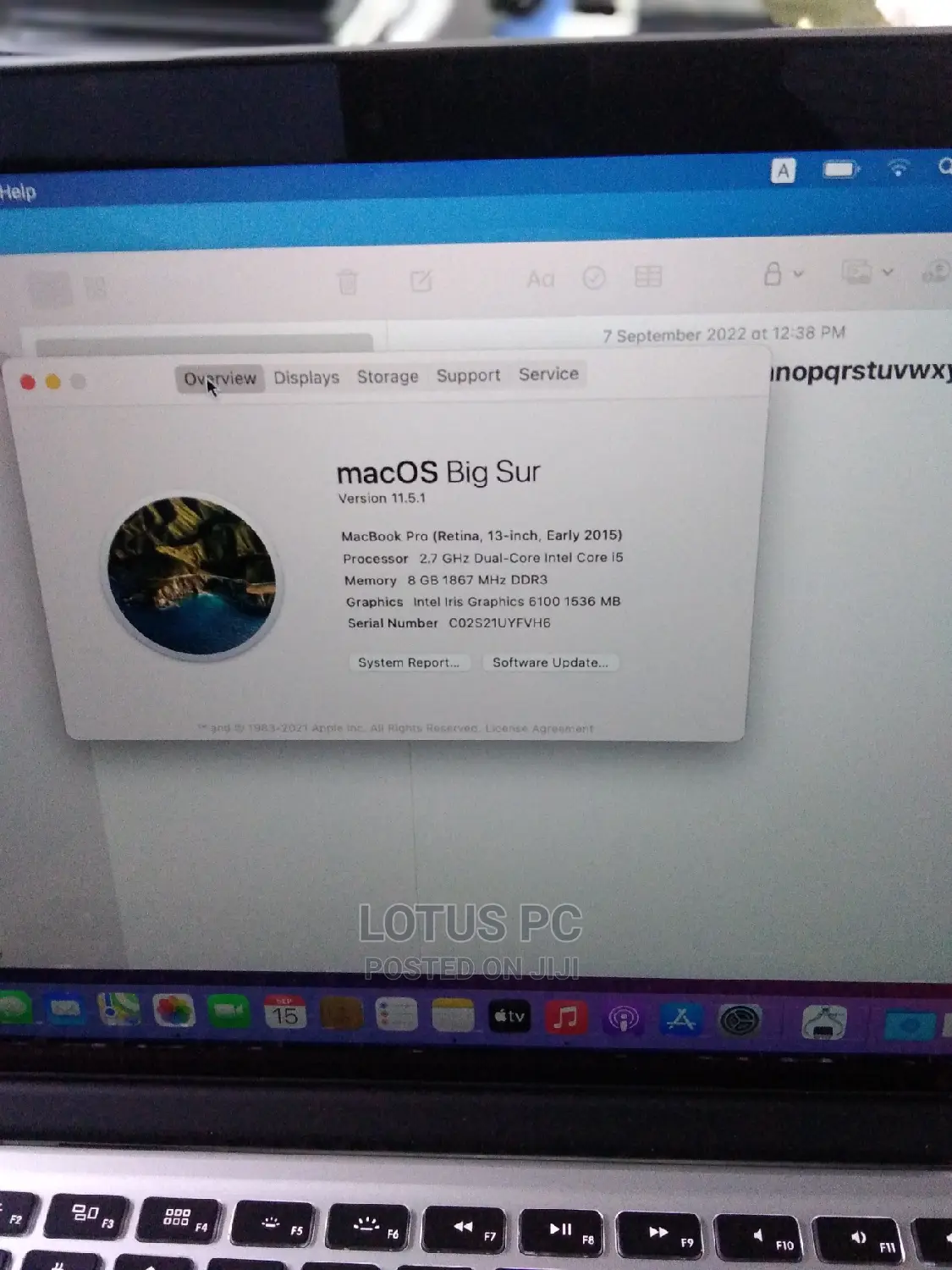 Laptop Apple MacBook Pro 2015 8GB Intel Core I5 SSD 256GB