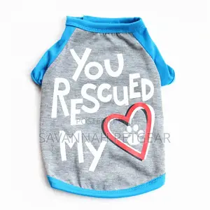 You Rescued My Heart Cat and Puppy Fashion T-Shirt Clothe