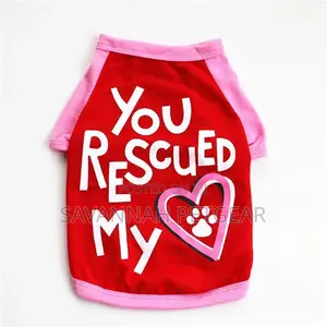 You Rescued My Heart Cat and Puppy Fashion T-Shirt Clothe