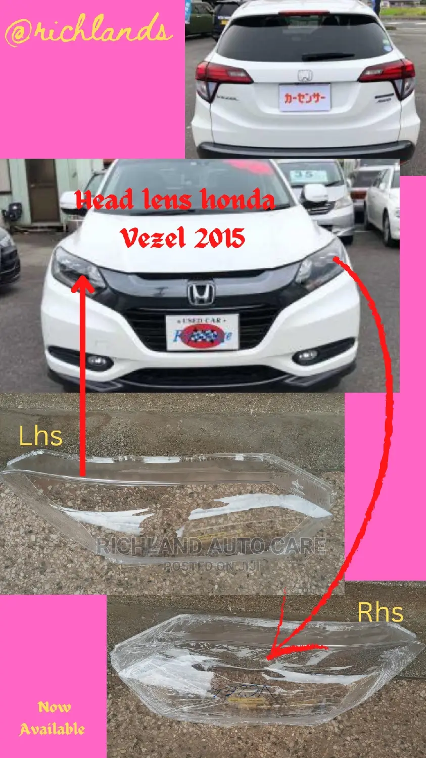 Headlight Lens Honda Vezel 2017