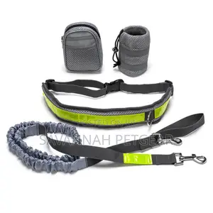 Hands-Free Running Dog Leash, Elastic, Reflective + Pouch +