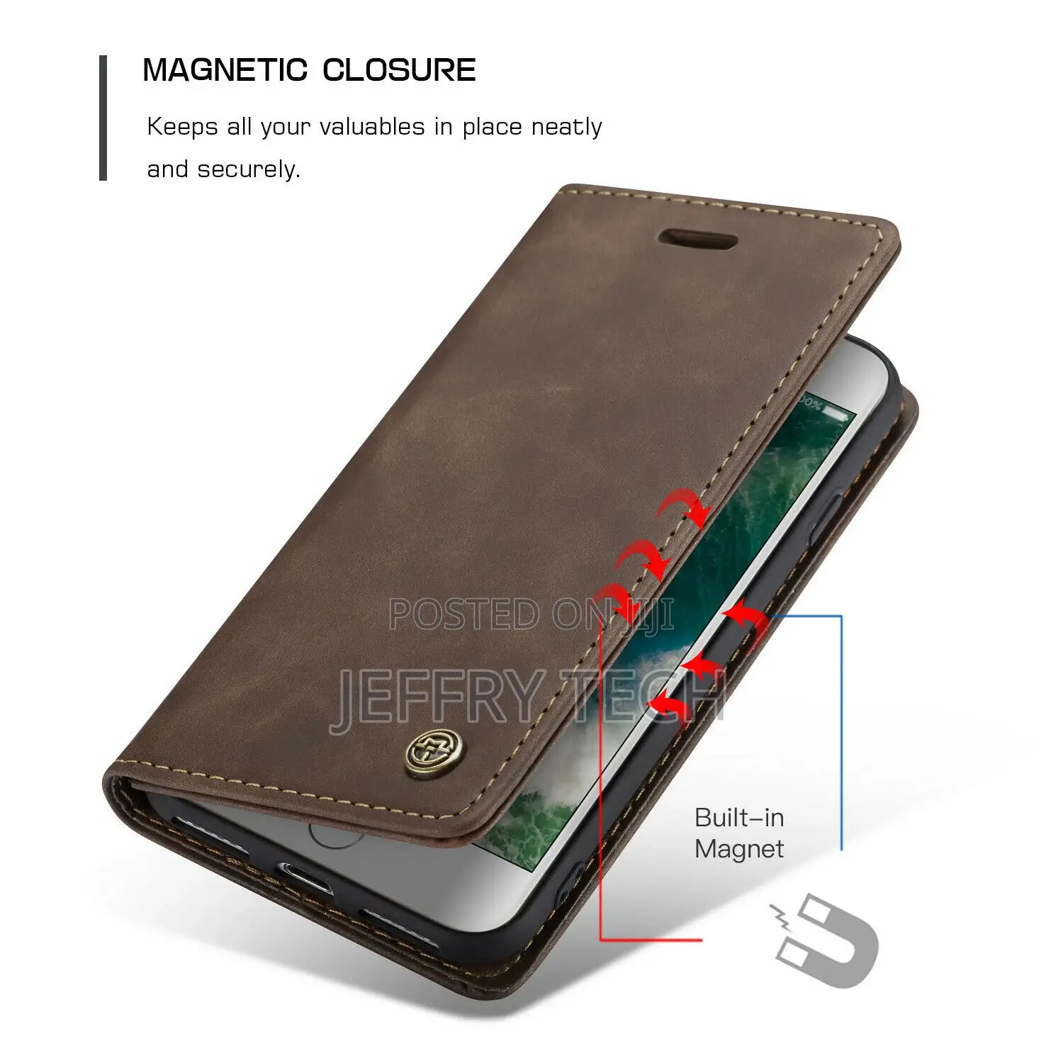 For iPhone 12 Mini Luxury Caseme Leather Flip Wallet Stand