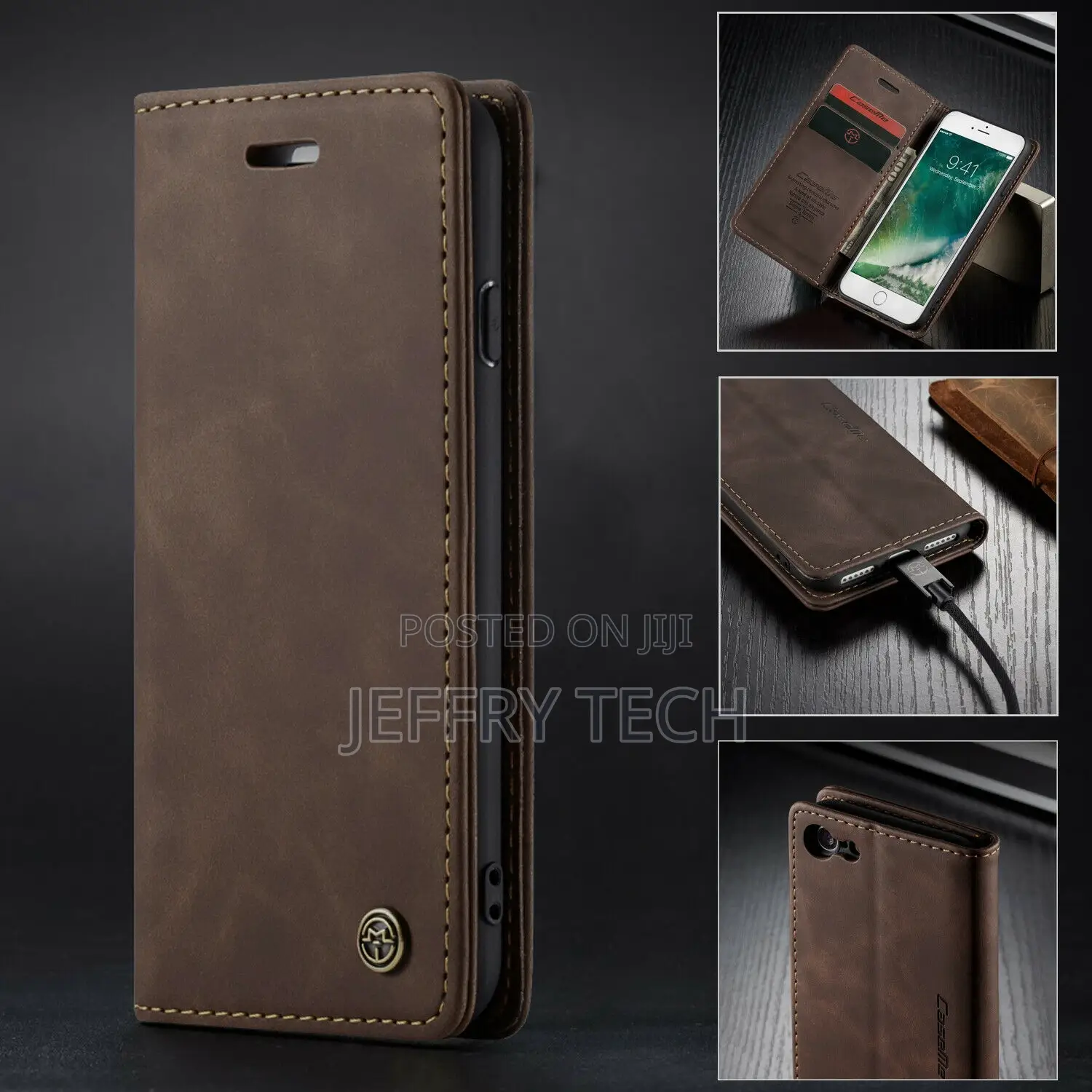 For iPhone 12 Mini Luxury Caseme Leather Flip Wallet Stand