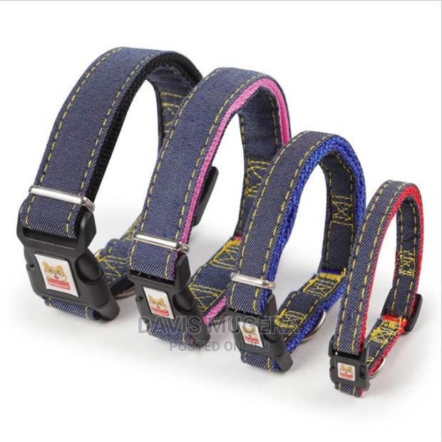 Quick Snap Buckle Denim Dog Collar - main view