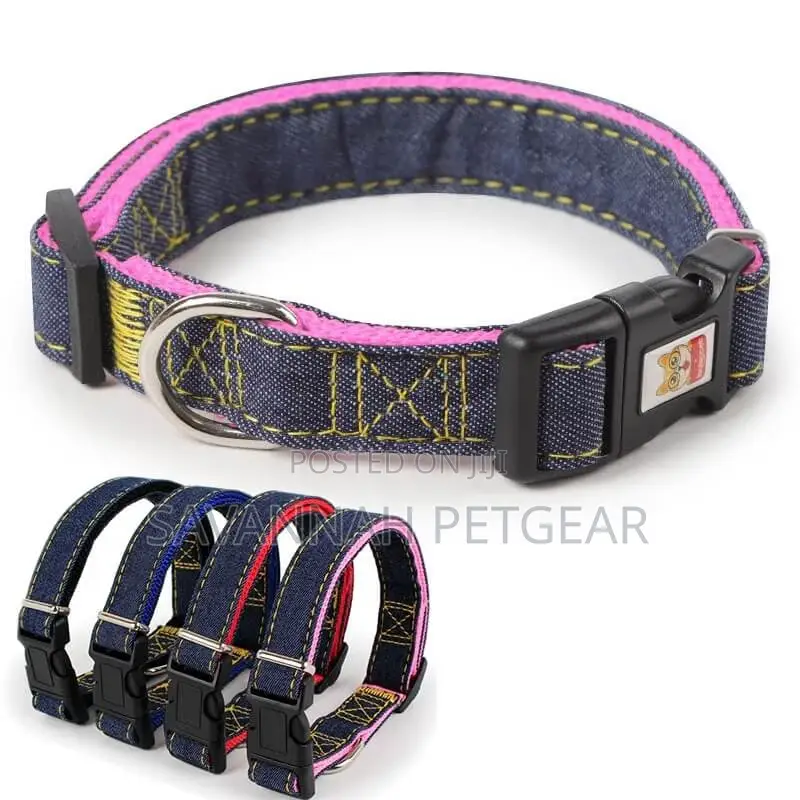 Quick Snap Buckle Denim Dog Collar