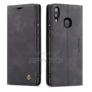 Caseme Samsung Galaxy A30 Retro Flip Leather Wallet Case Bla