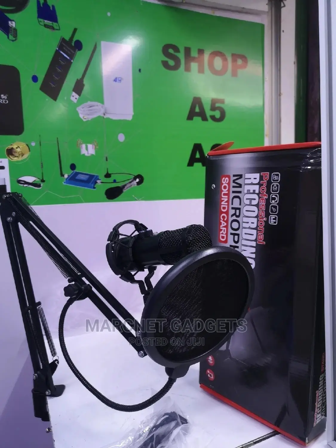 USB Condenser Microphone With Stand and Noise Shield