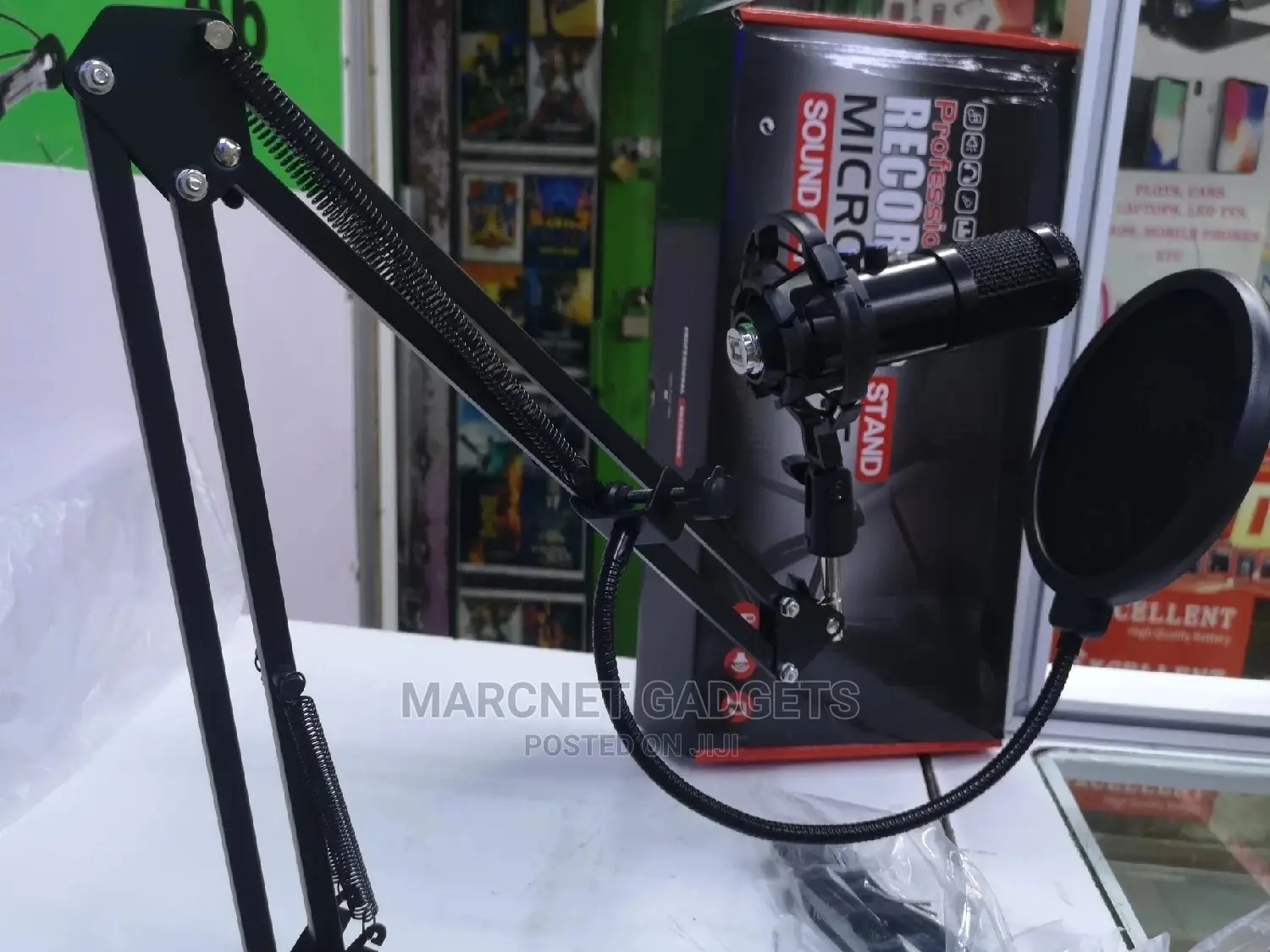 USB Condenser Microphone With Stand and Noise Shield