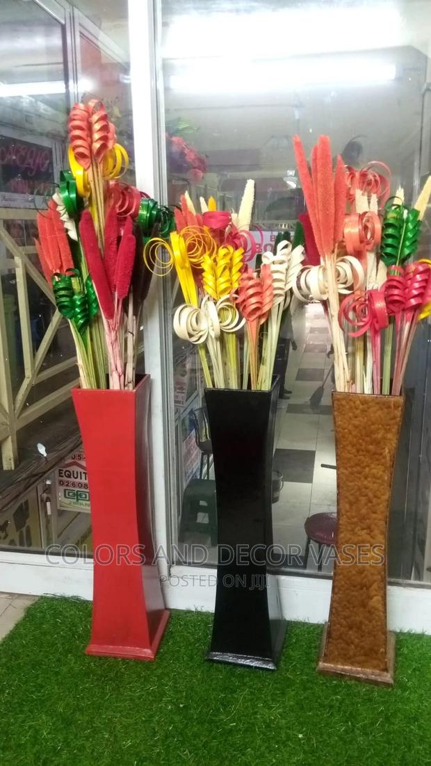 Wooden Vases and Dry Decorative Flowers