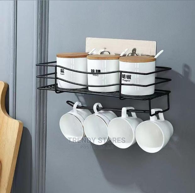 Wrought Iron Wall Mounted Storage Rack - thumbnail 4