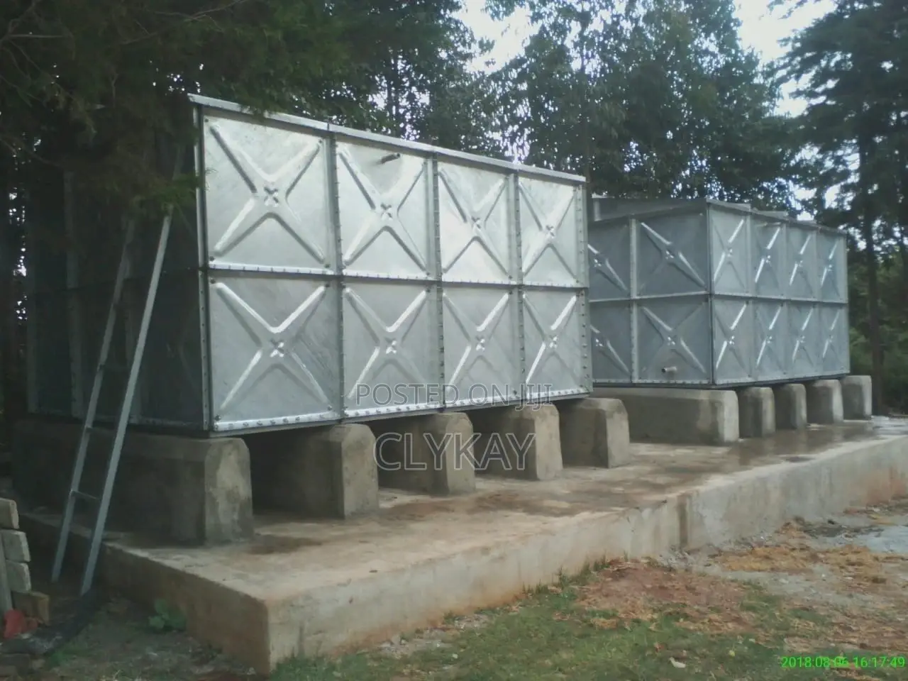 Pressed Panel Tank Mounted on a Dwarf Wall