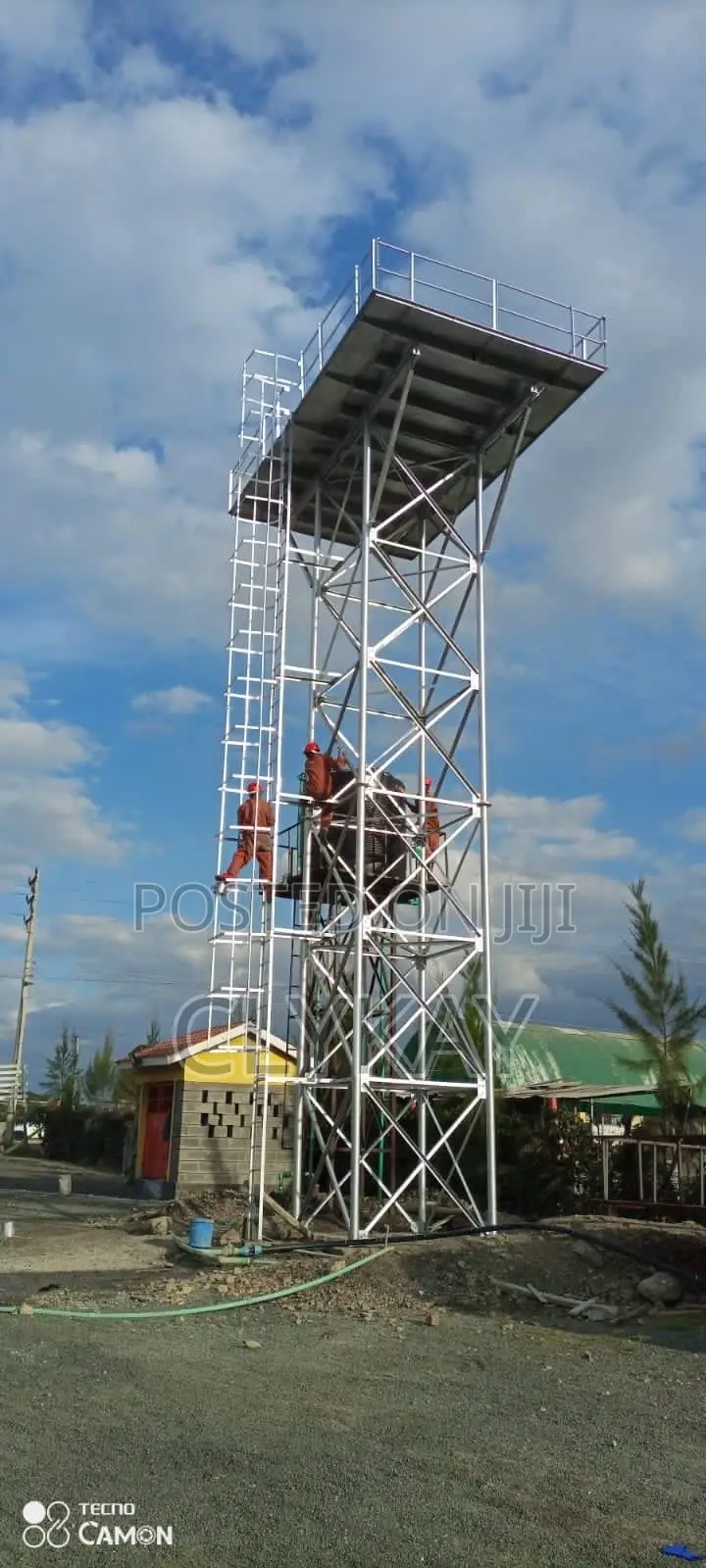 Fabricated Pressed Steel Tank With Raised Steel Tower