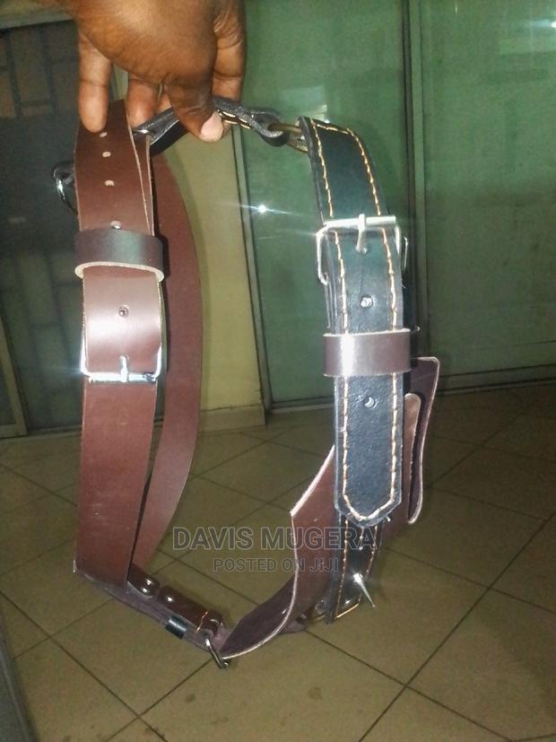 Spiked and Non-Spiked Heavy Duty Genuine Leather Dog Harness - thumbnail 5