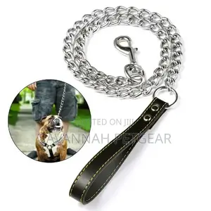 Urbadog Chain Dog Leash With PU Leather Handle, 4*120cm