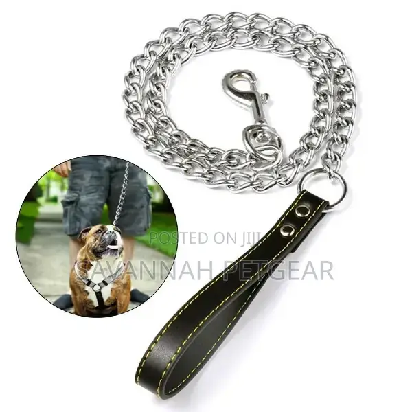 Urbadog Chain Dog Leash With PU Leather Handle, 4*120cm