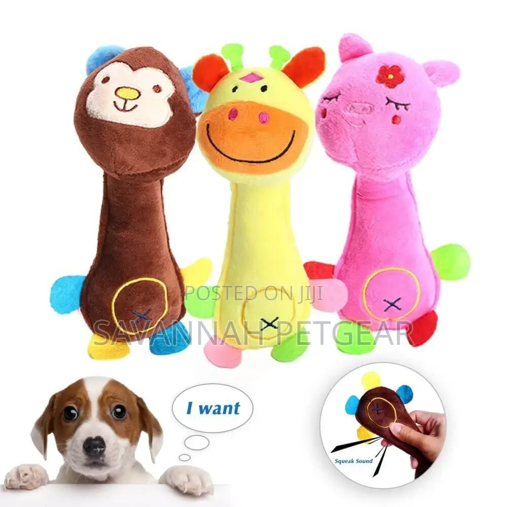 Funny Squeaky Monkey, Deer or Pig Plush Dog Toy