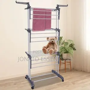 3 Tier Clothes Drying Rack, Laundry Stand With Wheels