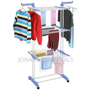 3 Tier Clothes Drying Rack, Laundry Stand With Wheels