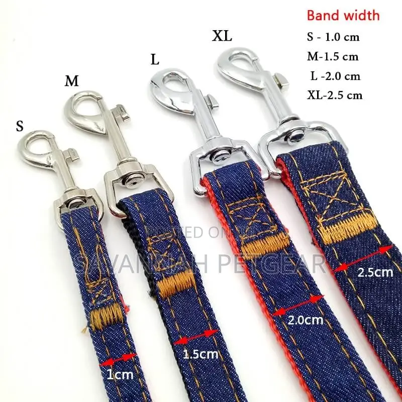 Adventure Denim Dog Leash Dog Collar Set