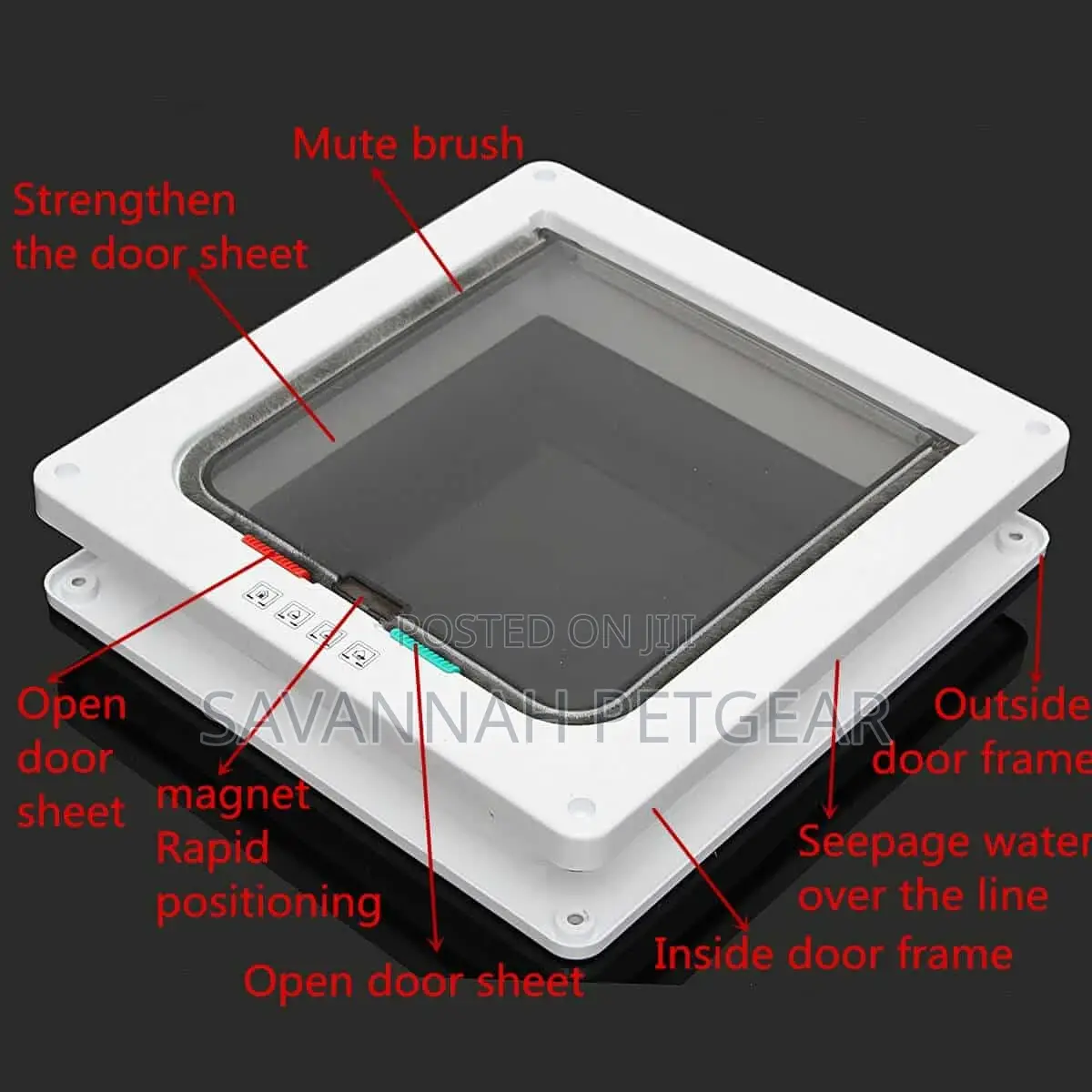 4 Way Intelligent Lockable Cat Dog Pet Flap Door -White