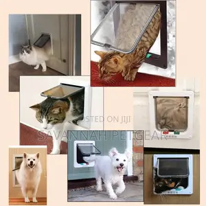 4 Way Intelligent Lockable Cat Dog Pet Flap Door -White
