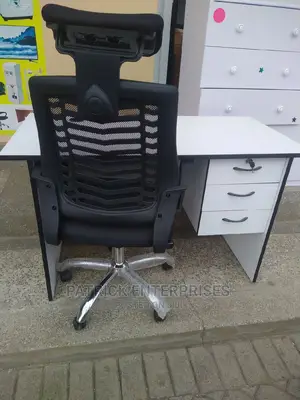 1.2 Mtrs Office Desk Plus High Back Recliner Headrest Chair