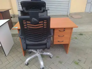 1.2 Mtrs Office Desk Plus High Back Recliner Headrest Chair