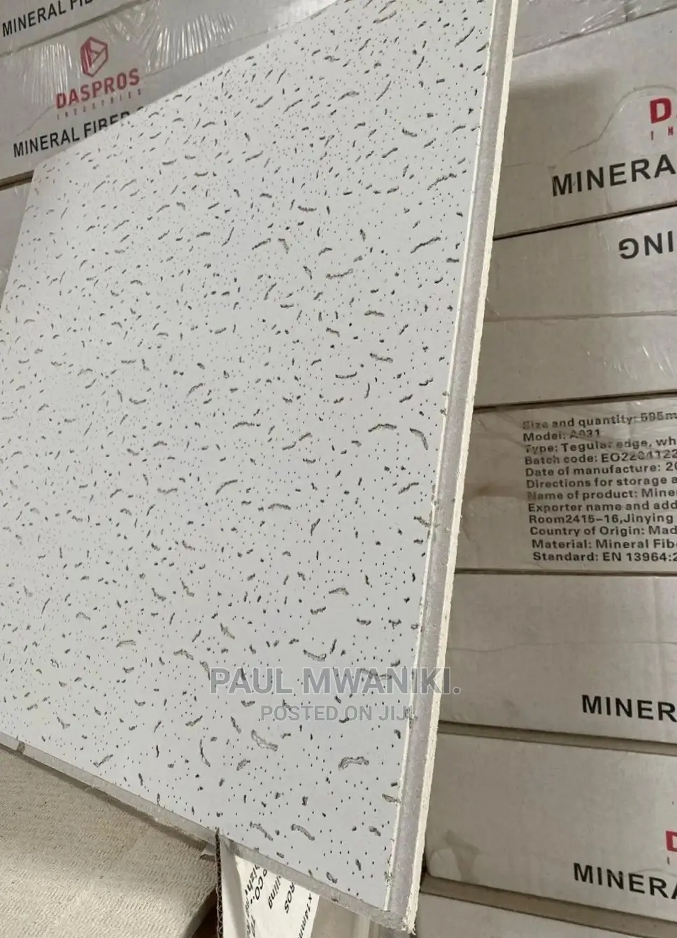 Mineral Fibre Acoustic Ceiling.