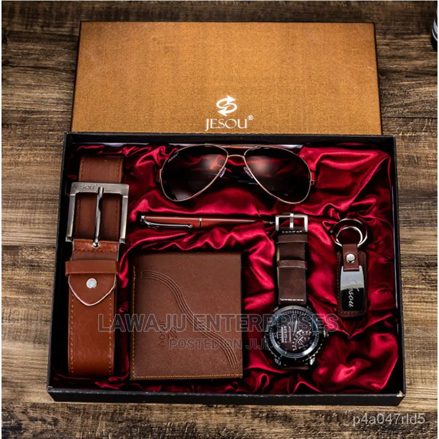 Men Gift Set (Watch,Pen,Sunglasses,Wallet,Belt Key Holder)