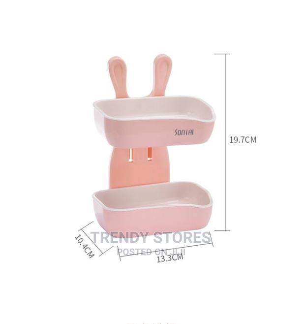 Little Bunny Double Layer Soap Holder With Adhesive Tape - thumbnail 2
