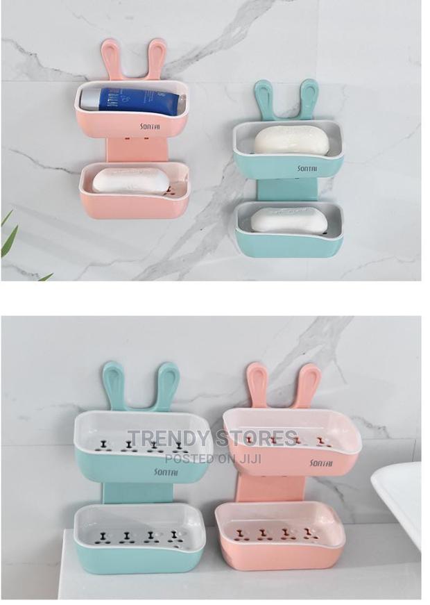 Little Bunny Double Layer Soap Holder With Adhesive Tape