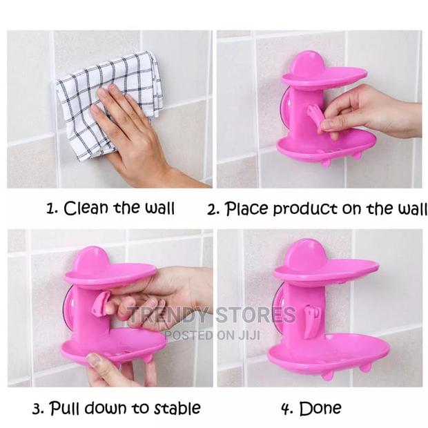 Suction Type Double Layer Soap Holder - thumbnail 3