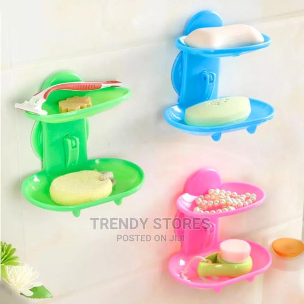 Suction Type Double Layer Soap Holder - thumbnail 4