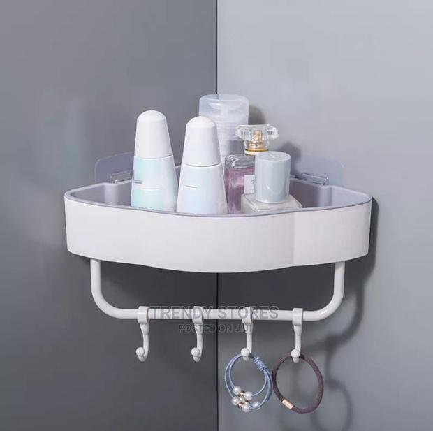 Punch Free Corner Bathroom Shelf With Self Adhesive Tape