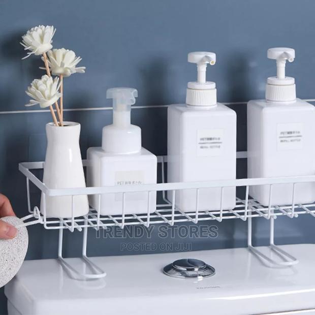 Wall Mounted , Self Adhesive Bathroom / Toilet Storage Rack - main view