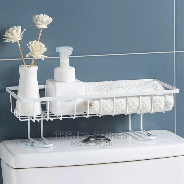 Wall Mounted , Self Adhesive Bathroom / Toilet Storage Rack - thumbnail 2
