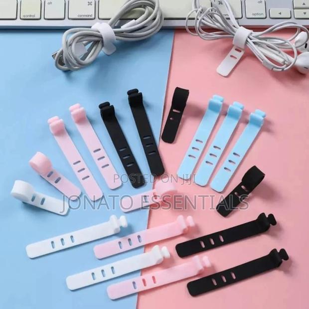 10pcs Reusable Silicone Cable Ties, Cord Organizers, Wire Straps - thumbnail 3