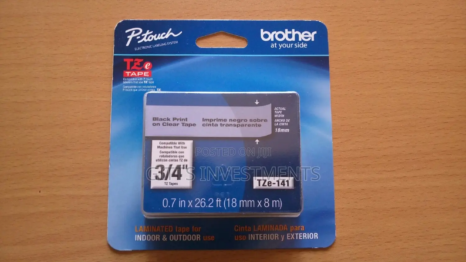 Brother Tze 141 18mm Black on Clear