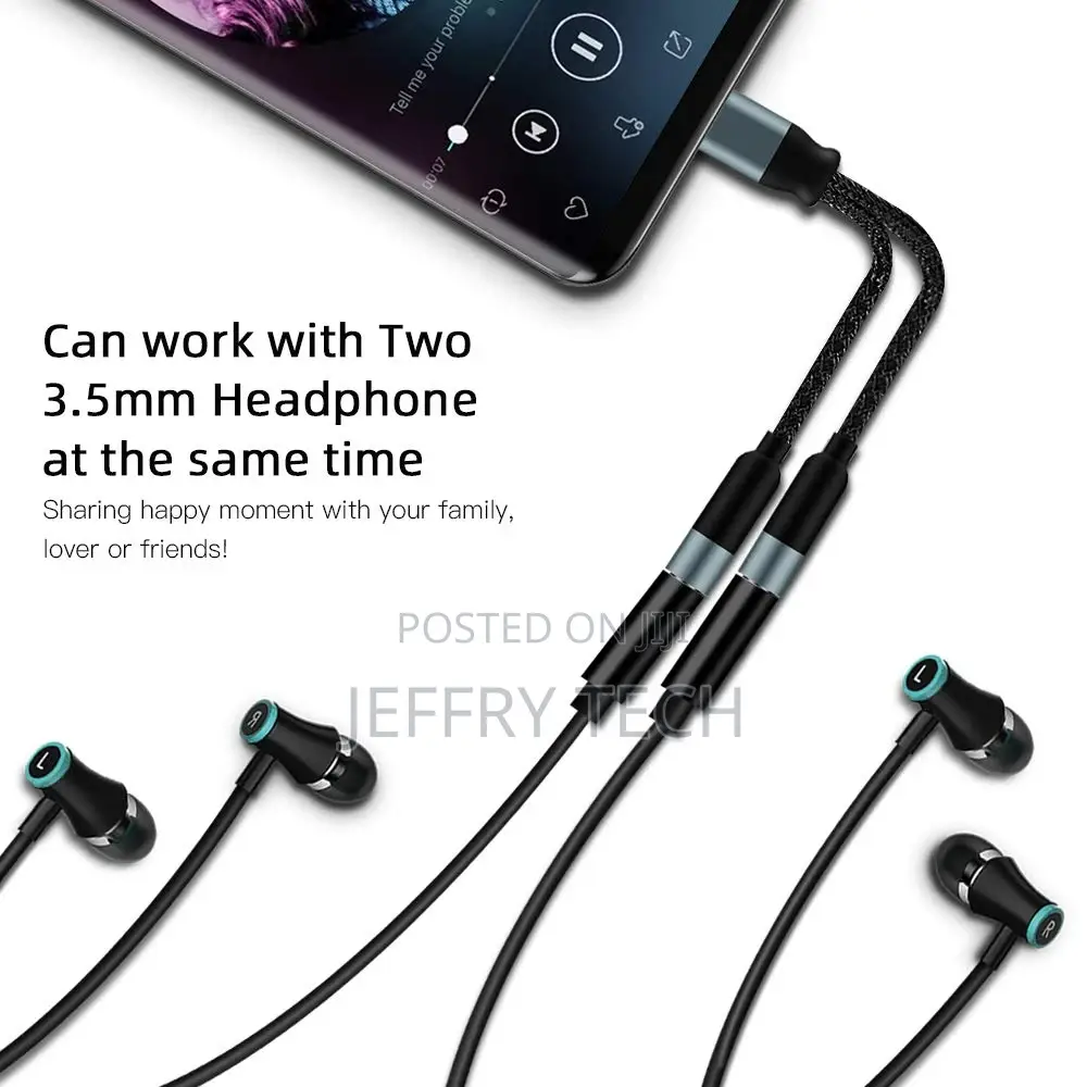 USB C to Dual 3.5mm Adapter Splitter, Imangoo Type C Audio A