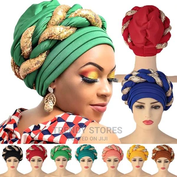 Headtie Sequin Braid Hat for Women - main view