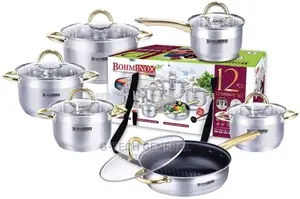 Bohminox 12pcs Stainless Steel Heavy Nonstick Cookware Set