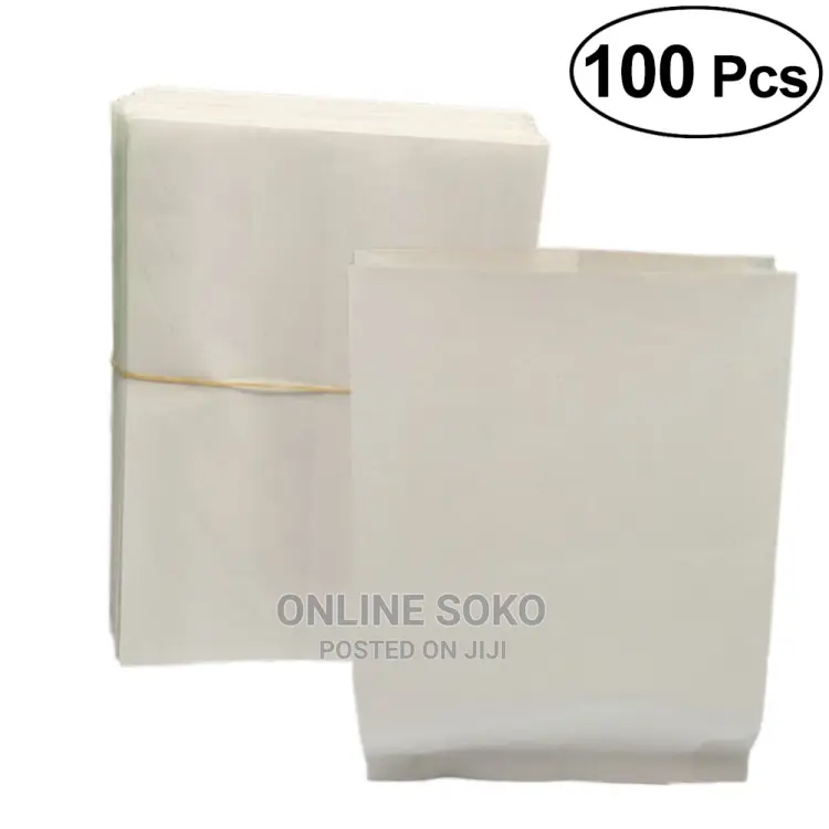 Greaseproof Flat Paper Bags Pouches Takeaway Food–100 PCS