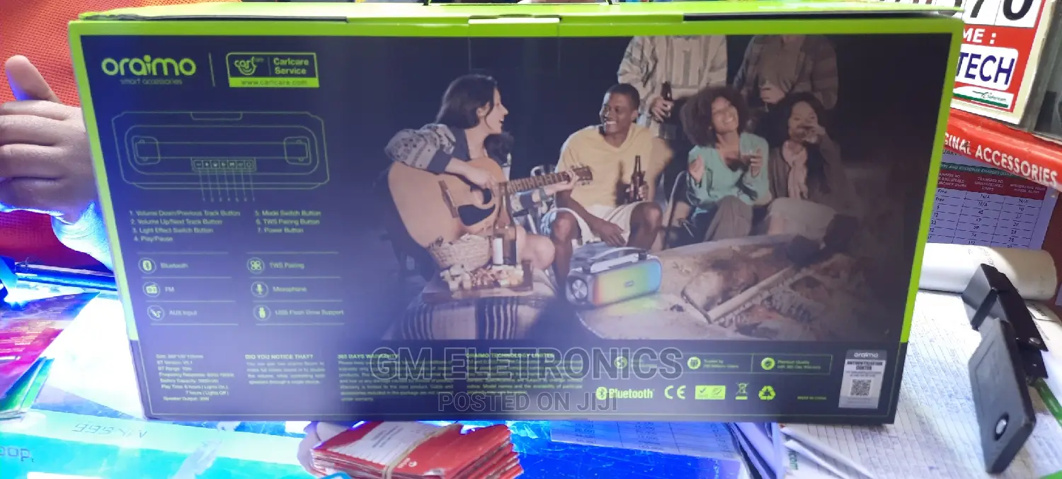 Oraimo Heavy Bass Portable Bluetooth Speaker.