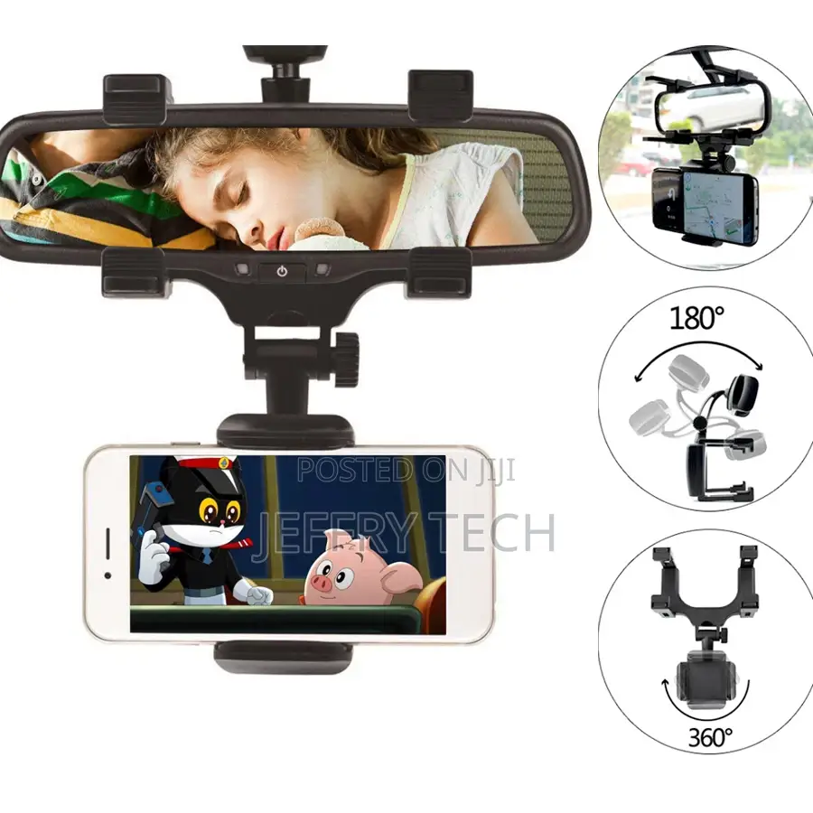 Universal Car Rear View Mirror Phone Bracket
