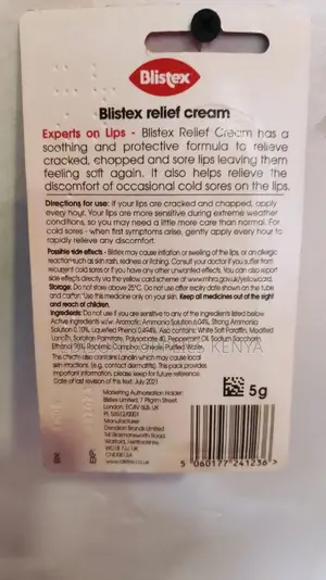 Blistex Relief Cream Medicated Lip Balm Treatment Crack Lips